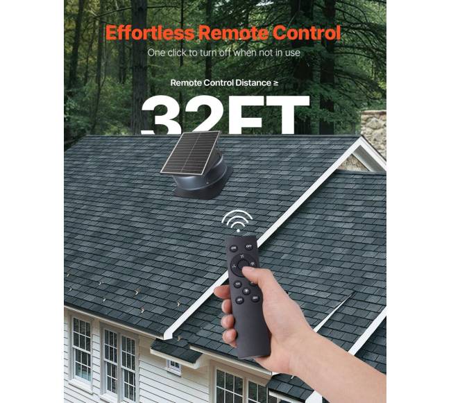 Stogo antvėję ventiliatorius su saulės energija ir termostatu4