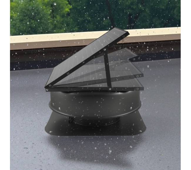 Stogo antvėję ventiliatorius su saulės energija ir termostatu7