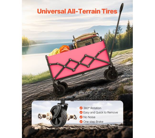 Sulankstomas sodo vežimėlis 120L rožinis4