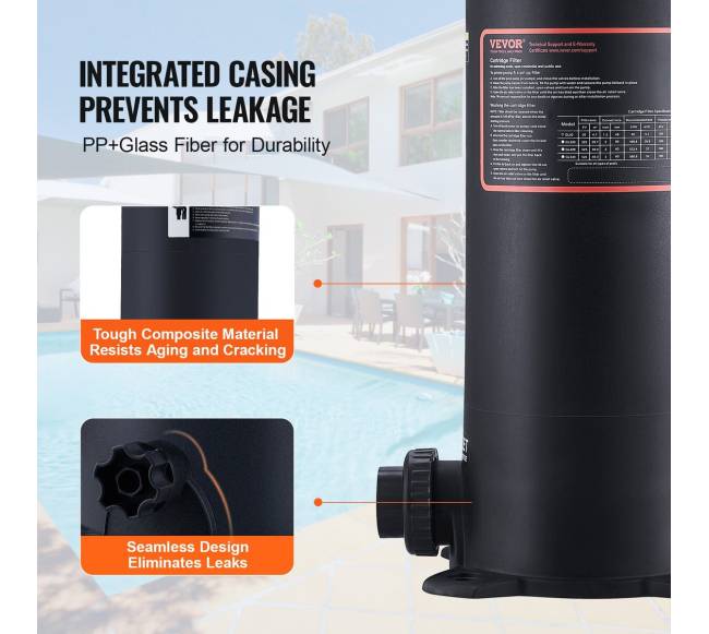 Baseino kasetinis filtras antžeminėms ir įžeminėms baseinams 4.6 kv.m2