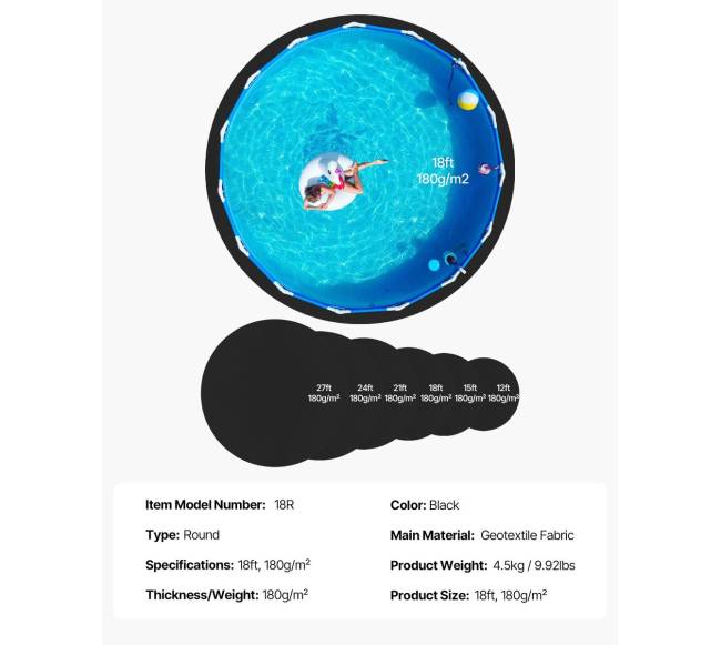 5.5 m apvalus baseino kilimėlis6