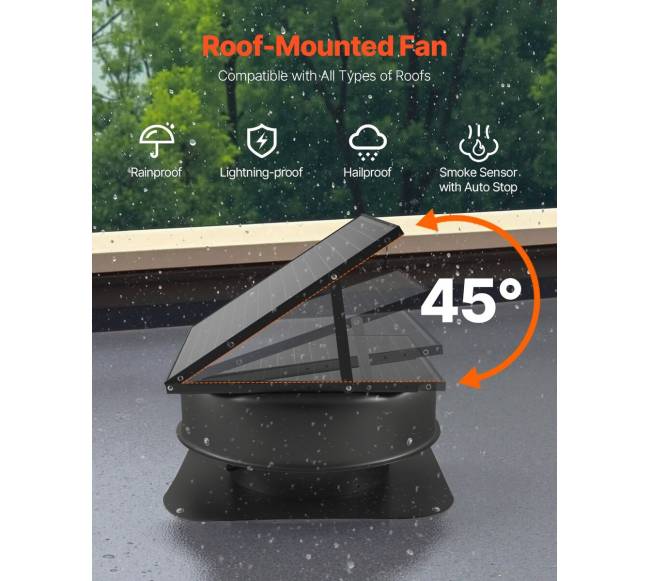 Saulės stogo ventiliatorius 50W su termostato valdymu5