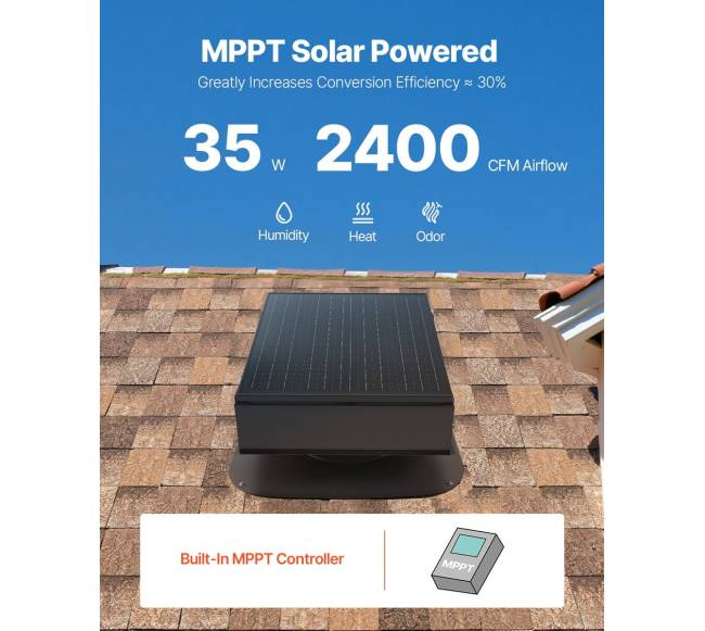 Saulės stogo palėpės ventiliatorius su termostatu1