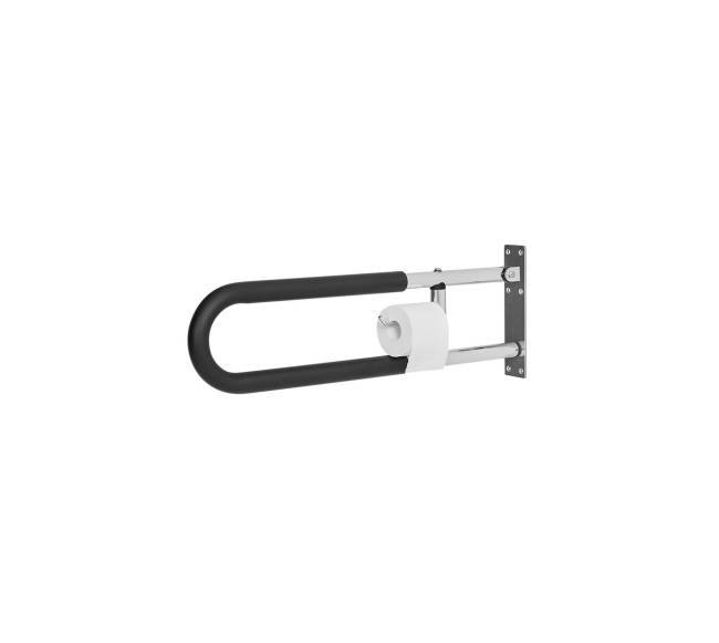 Sulankstomas tualeto turėklas su popieriaus laikikliu0