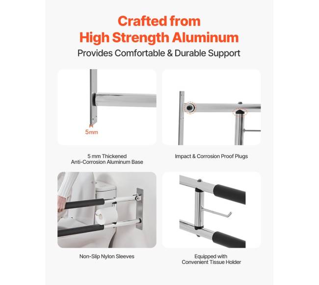 Sulankstomas tualeto turėklas su popieriaus laikikliu2