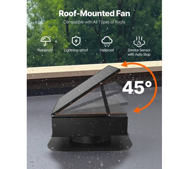 Saulės stogo palėpės ventiliatorius su termostatu5