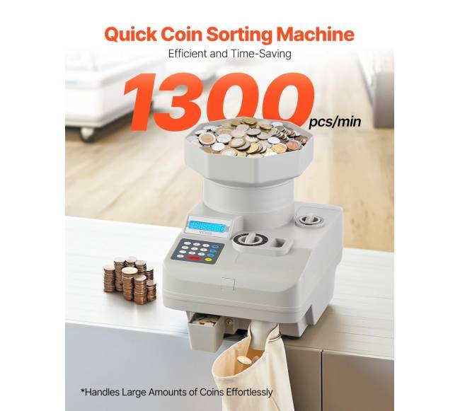 Profesionalus monetų rūšiuoklis su LED ekranu1