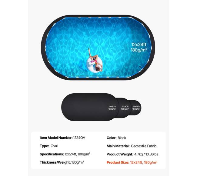 Baseino kilimėlis 12x24 ft nuožemės baseinams6