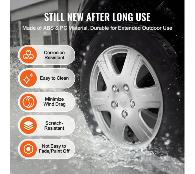 15 colių ratų dangteliai komplektas, 4 vnt.5