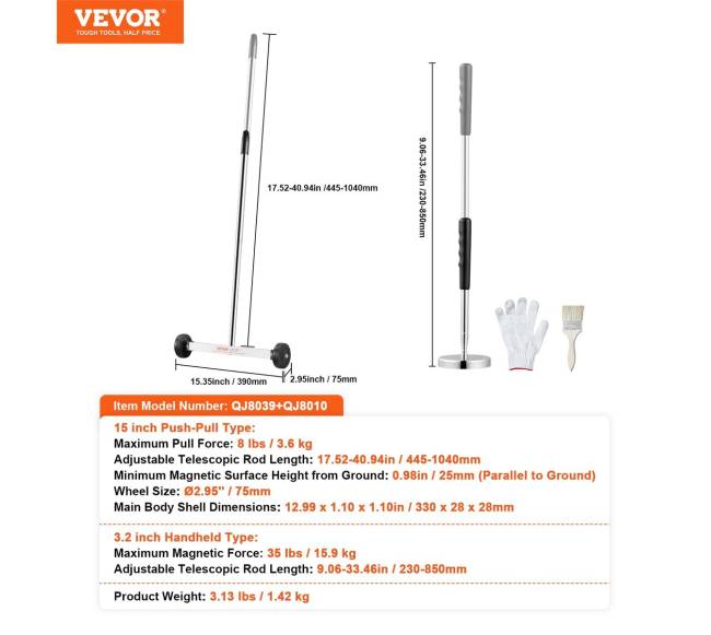 Magnetinis valiklis su ratukais, 15 colių6