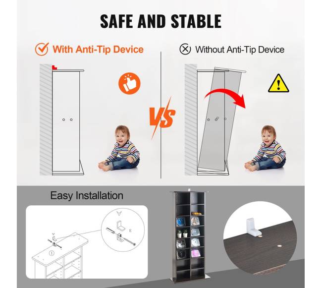 Medijų saugojimo spintelė 8 lentynų, 464 CD3