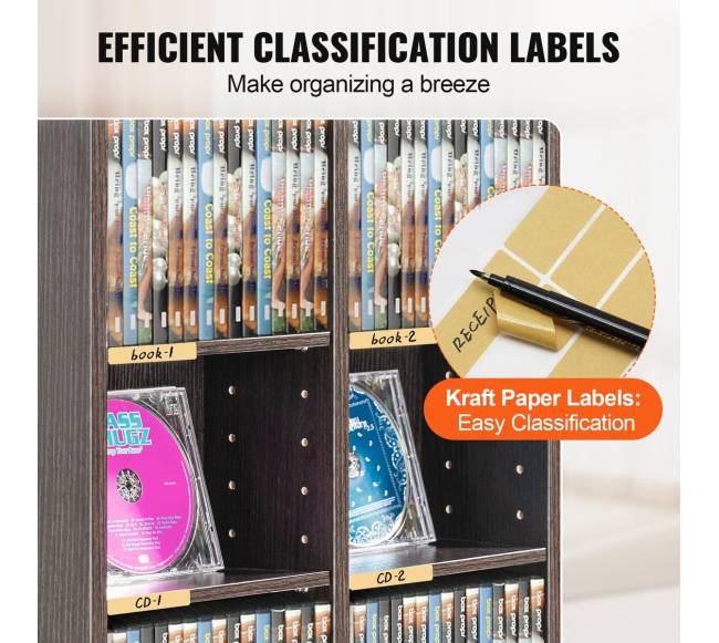 Medijų saugojimo spintelė 8 lentynų, 464 CD4