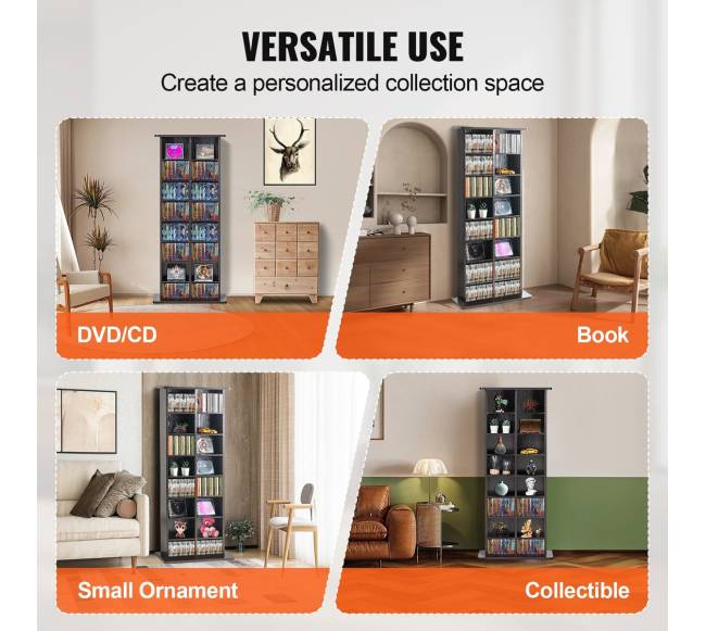 Medijų saugojimo spintelė 8 lentynų, 464 CD5