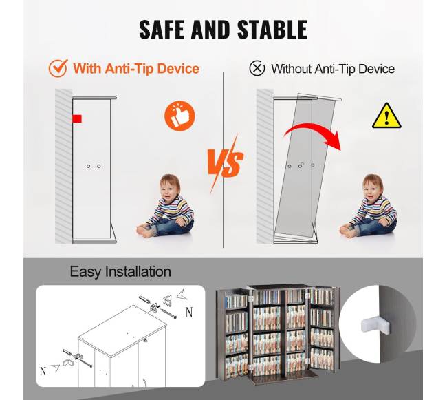 Medijų spinta su reguliuojamomis lentynomis, 576 CD, espresso3