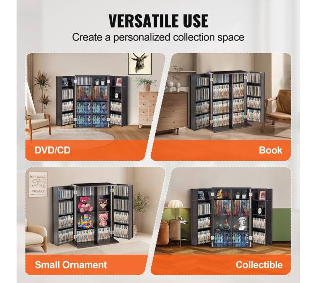 Medijų spinta su reguliuojamomis lentynomis, 576 CD, espresso5