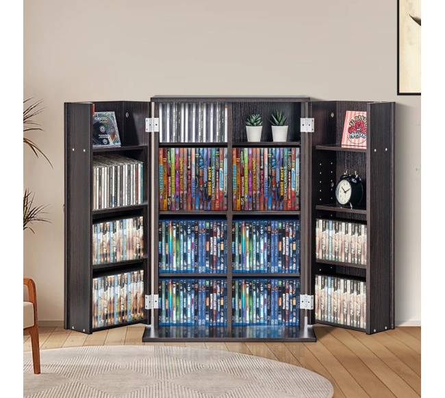 Medijų spinta su reguliuojamomis lentynomis, 576 CD, espresso7