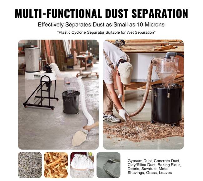 Cikloninis dulkių separatorius 4" 18.9-37.85L talpai4