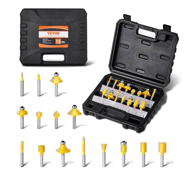 15 dalių grąžtų rinkinys su dėklu0