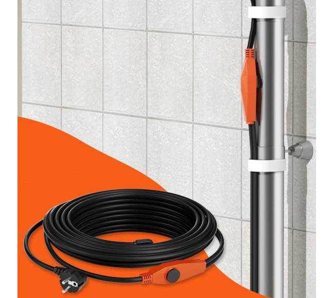 9 m 23 Wm vamzdžių šildymo kabelis su termostatu7