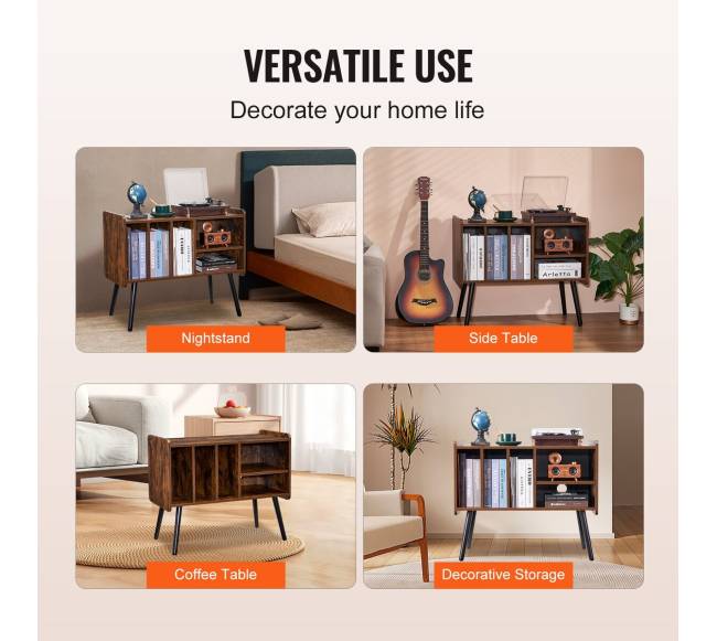 Dviejų aukštų medinis patefono stovas su trimis spintelėmis5