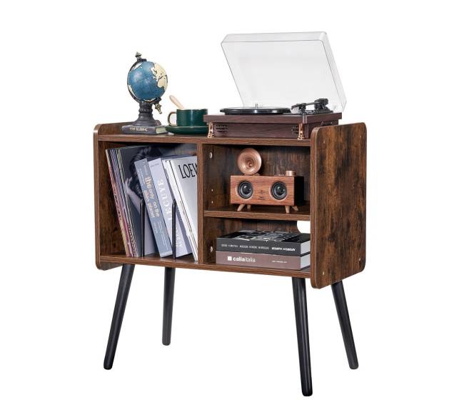 Dviejų lygių plokštelių stovas su lentynomis9