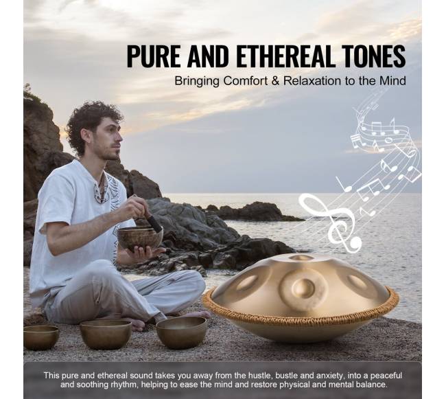 22 cm 9 natų plieninis būgnelis su lazdeliu2