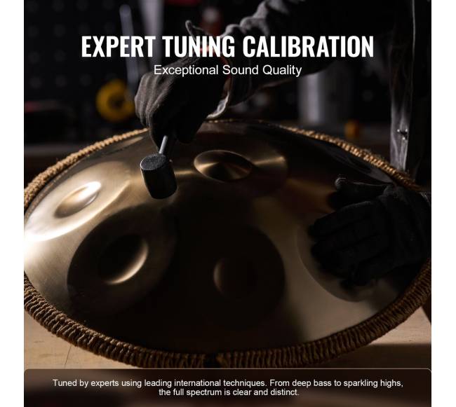 22 cm 9 natų plieninis būgnelis su lazdeliu4