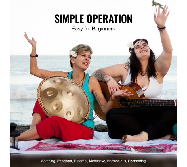 22 cm 9 natų plieninis būgnelis su lazdeliu5