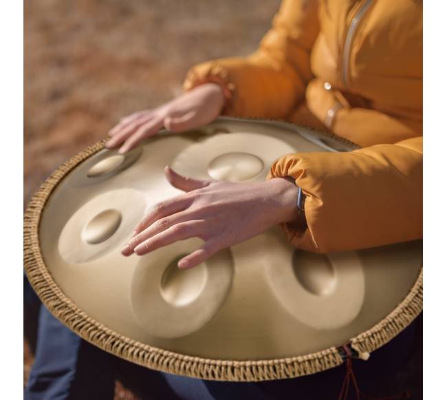 22 cm 9 natų plieninis būgnelis su lazdeliu7