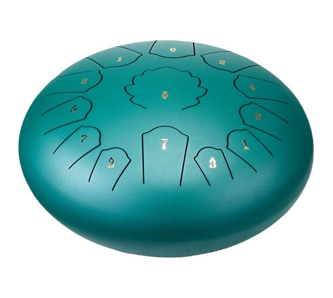 Plieninis liežuvinis būgnas 12 in 13 natų C pagrindinis žalias0