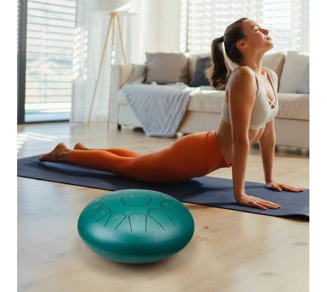 Plieninis liežuvinis būgnas 12 in 13 natų C pagrindinis žalias7