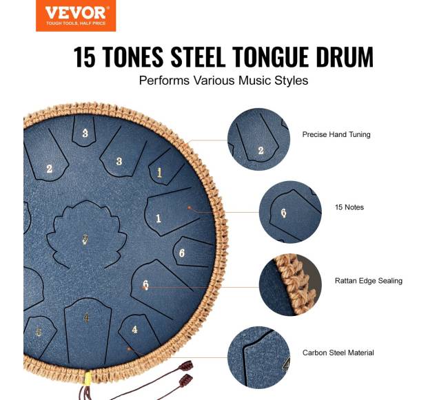 Plieninis liežuvėlių būgnas 36 cm 15 natų1