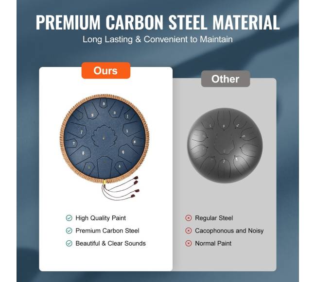 Plieninis liežuvėlių būgnas 36 cm 15 natų4