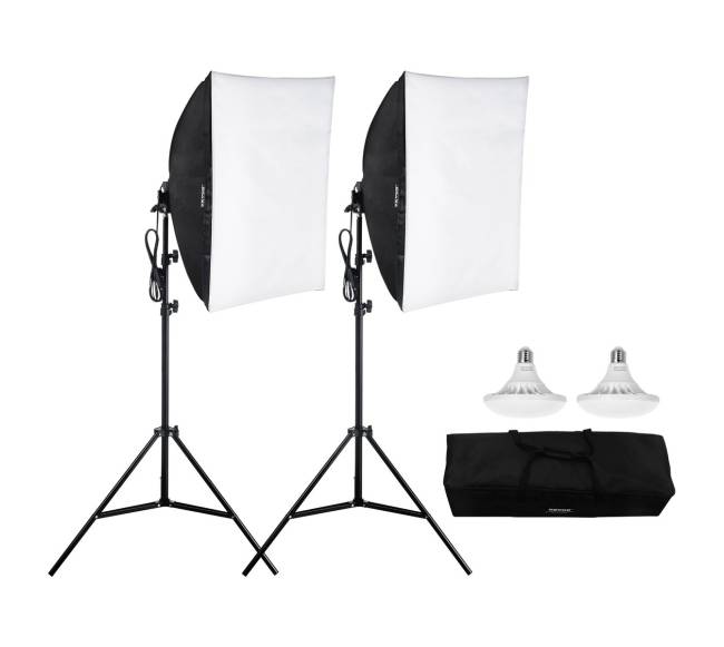 softbox apšvietimo komplektas su reguliuojamu stovu8