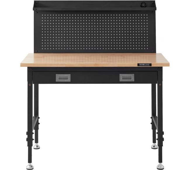 Daugiafunkcinis medinis darbastalis 121x61 cm su elektros lizdais0