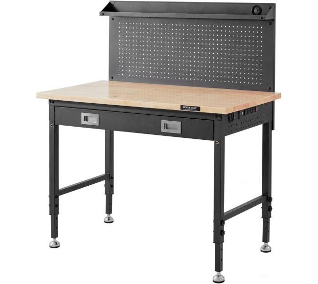 Daugiafunkcinis medinis darbastalis 121x61 cm su elektros lizdais10