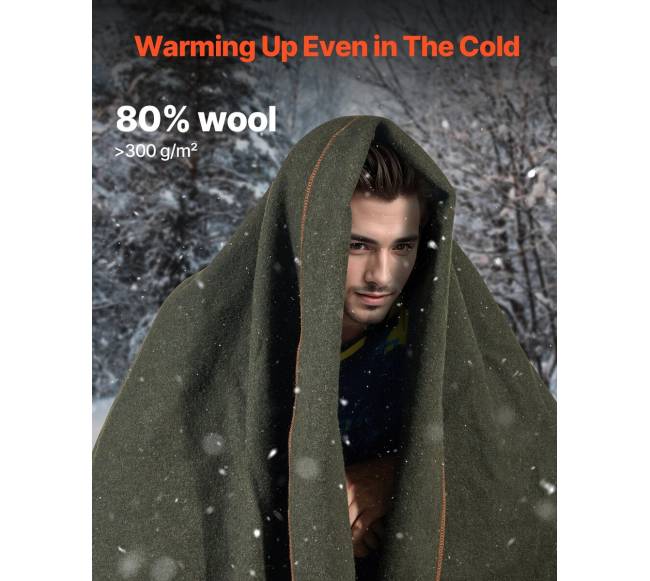 Vilnonis žalias turistinis pledas 1.62 x 2.23 m1