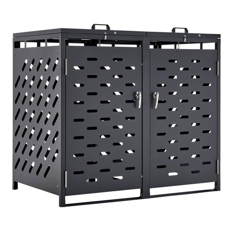 Šiukšliadėžių laikymo sandėliukas su grandinės dangčiu0