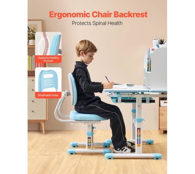 Vaikiškas rašomasis stalas su kėde ir lentyna3