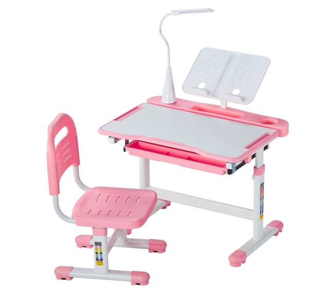 Kidsų vaikiškas reguliuojamo aukščio stalas ir kėdė su šviestuvu10