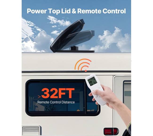 Stogo ventiliatorius kemperiams su lietaus danga3