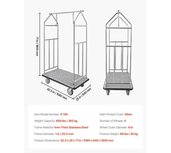 Viešbučio bagažo vežimėlis 362 kg6