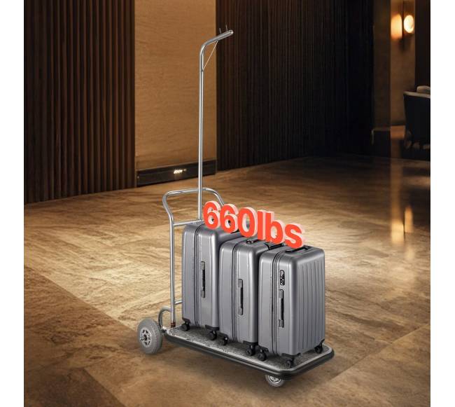 Bagažo vežimėlis 272 kg, 3 ratų, nerūdijantis plienas7