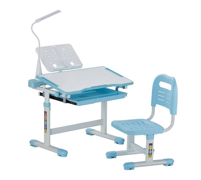 Vaikų kėdės ir stalo rinkinys su lempa0