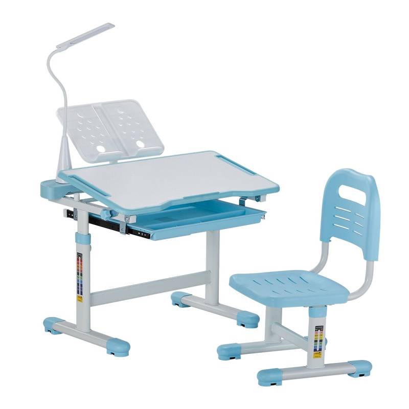 Vaikų kėdės ir stalo rinkinys su lempa0