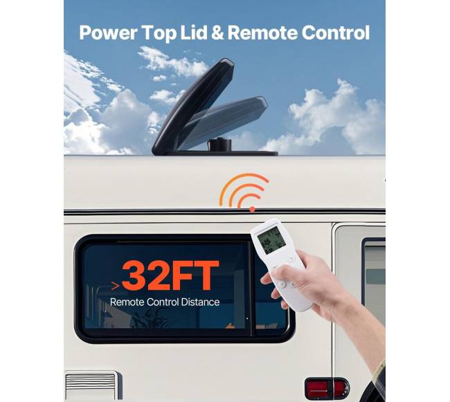 RV stogo vėdinimo ventiliatorius su nuotoliniu valdymu3