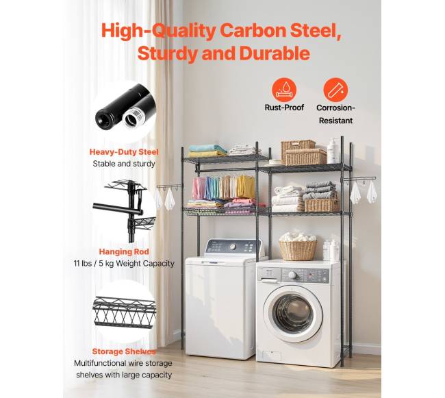 Skalbimo ir džiovinimo mašinos lentyna, 4 lentynos5