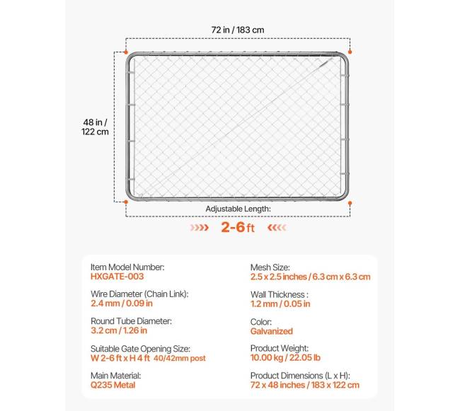 Tinklinė tvoros vartai sodui 183 x 183 cm6