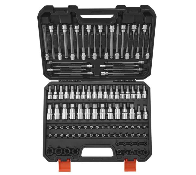 107 dalių bitų rinkinys SAE ir metrinių matmenų0