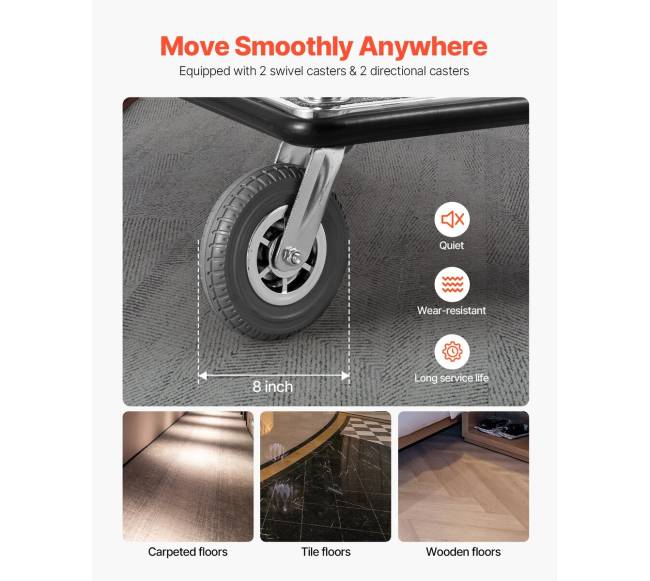 Viešbučio bagažo vežimėlis 544 kg nerūdijančio plieno3